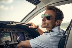 Side-by-side comparison chart showing Aviator Sunglasses features versus Wayfarer styles, including timeline, measurements, and design specifications