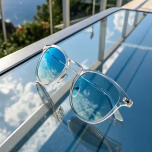 frameless mirrored sunglasses