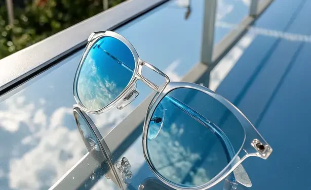 Frameless Mirrored Sunglasses: Bold Reflection with Sleek Minimalism