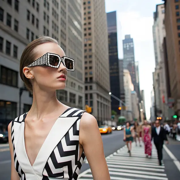 geometric frame sunglasses