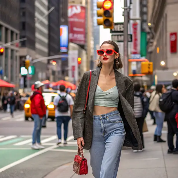 red frame sunglasses