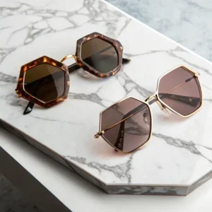 geometric frame sunglasses